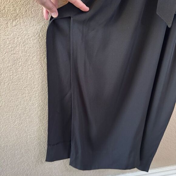 AYR Black Niche Silk Maxi Dress with Belt Size Medium Spaghetti Strap V-Neck - Picture 6 of 15
